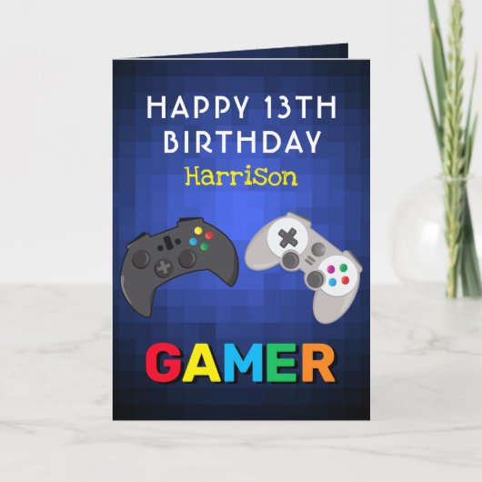 Personalisierter Geburtstag des Gamer-Videospiels Karte (Vorderseite)