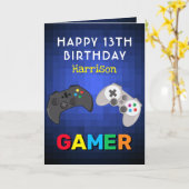 Personalisierter Geburtstag des Gamer-Videospiels Karte (Gelbe Blume)