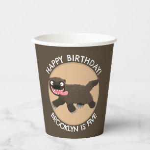 Personalisierter Geburtstag des sonnigen hungrigen Pappbecher