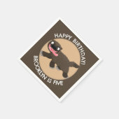 Personalisierter Geburtstag des sonnigen hungrigen Serviette (Ecke)