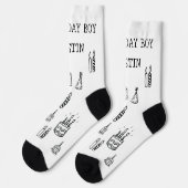 Personalisierter Geburtstag Doodle Art Custom Socken (Linkes Detail)