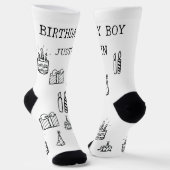 Personalisierter Geburtstag Doodle Art Custom Socken (Gewinkelt)