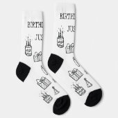 Personalisierter Geburtstag Doodle Art Custom Socken (Rechts)