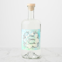 Personalisierter Geburtstag Dreamy Pastels Lotus B Alkoholflaschenetikett