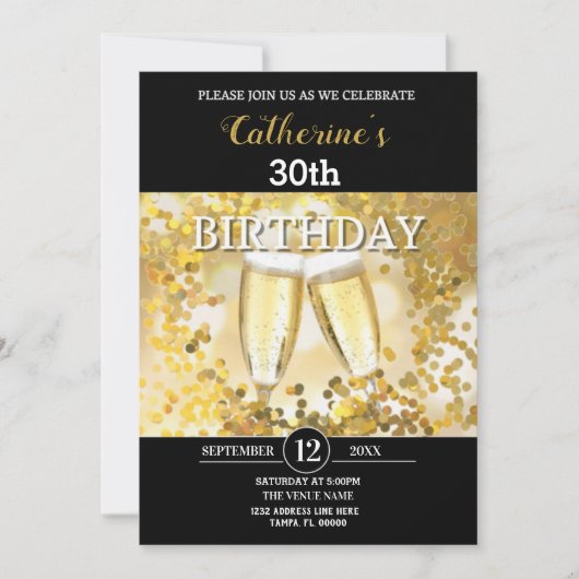 Personalisierter Geburtstag Einladung (Vorderseite)