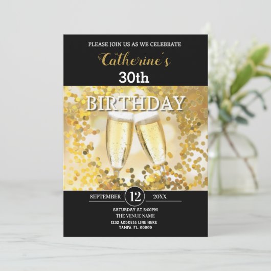 Personalisierter Geburtstag Einladung (Stehend Vorderseite)