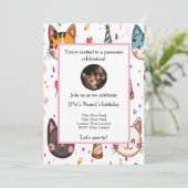 Personalisierter Geburtstag Einladung mit Foto (Stehend Vorderseite)