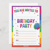 Personalisierter Geburtstag Einladung Vorlagen: (Vorne/Hinten)