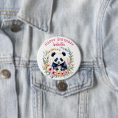 Personalisierter Geburtstag für Mädchen mit Panda Button (Beispiel)