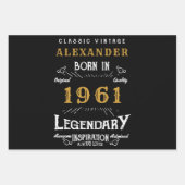 Personalisierter Geburtstag Geboren 1961 Vintag Geschenkpapier Set (Vorderseite 2)