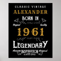 Personalisierter Geburtstag Geboren 1961 Vintag