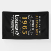 Personalisierter Geburtstag Geboren 1965 Vintag Banner (Horizontal)