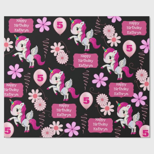 Personalisierter Geburtstag Geschenkpapier (Flach)