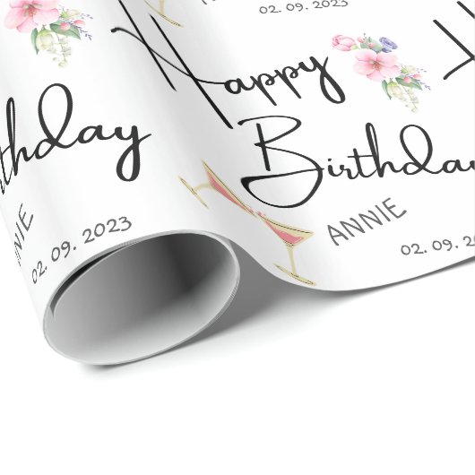 Personalisierter Geburtstag Geschenkpapier (Rolleneckpunkt)