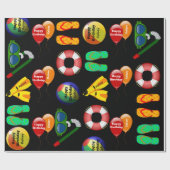 Personalisierter Geburtstag Geschenkpapier (Flach)