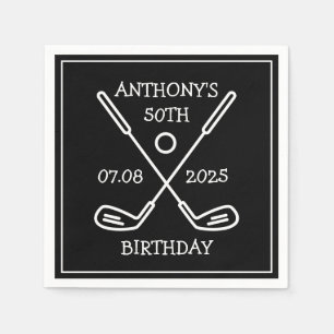 Personalisierter Geburtstag Golfer 50. Happy Dad P Serviette