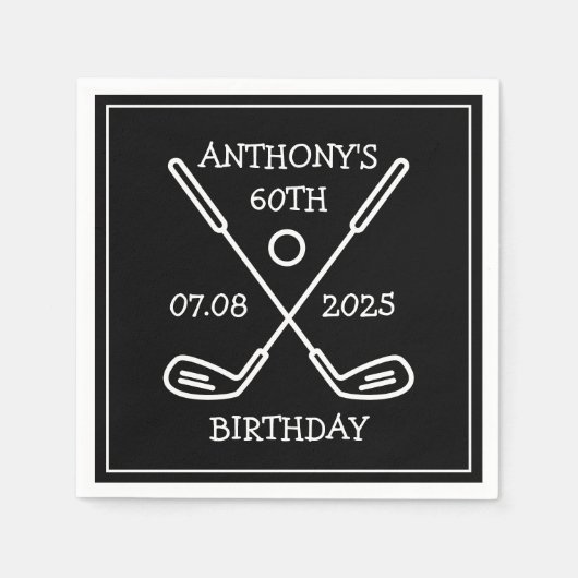 Personalisierter Geburtstag Golfer 60. Vater Par Serviette (Vorderseite)