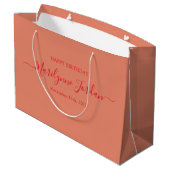 Personalisierter Geburtstag Große Geschenktasche Geschenktüte (Rückseite Schrägansicht)