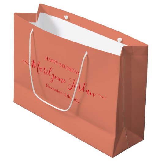 Personalisierter Geburtstag Große Geschenktasche Geschenktüte (Vorderseite Schrägansicht)