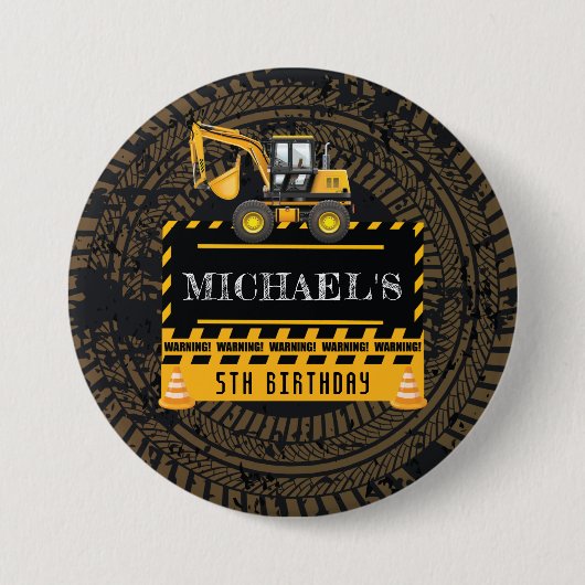 Personalisierter Geburtstag im Bau Button (Vorderseite)