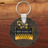 Personalisierter Geburtstag im Bau Schlüsselanhänger (Vorderseite)