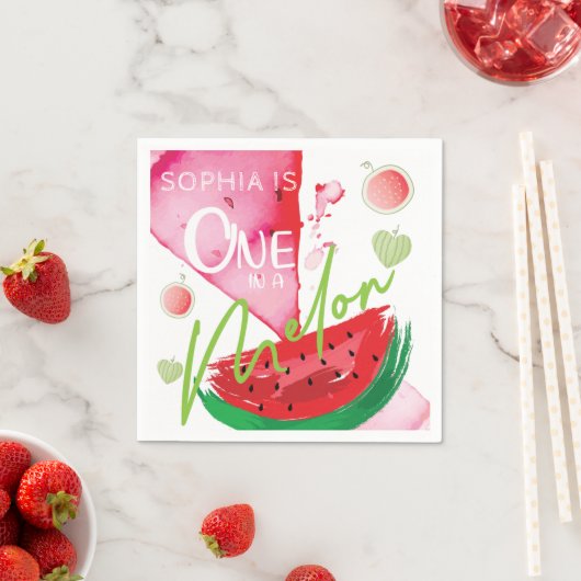 Personalisierter Geburtstag im Melon Serviette (Beispiel)