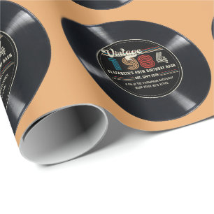 Personalisierter Geburtstag im Vintage-Rock-N-Roll Geschenkpapier