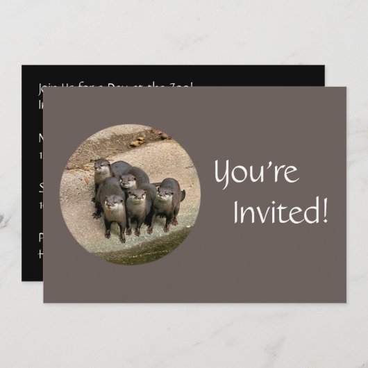 Personalisierter Geburtstag im Zoo Einladung (Vorne/Hinten)