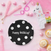 Personalisierter Geburtstag in Schwarzweiß Pappteller (Party)