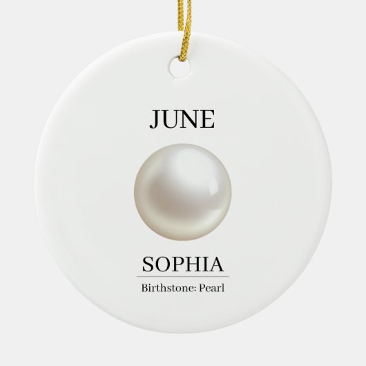 Personalisierter Geburtstag Juni Perle Keramik Ornament (Vorne)