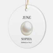 Personalisierter Geburtstag Juni Perle Keramik Ornament (Links)