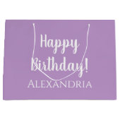 Personalisierter Geburtstag Lila Lilac Gastgeschen Große Geschenktüte (Vorderseite)