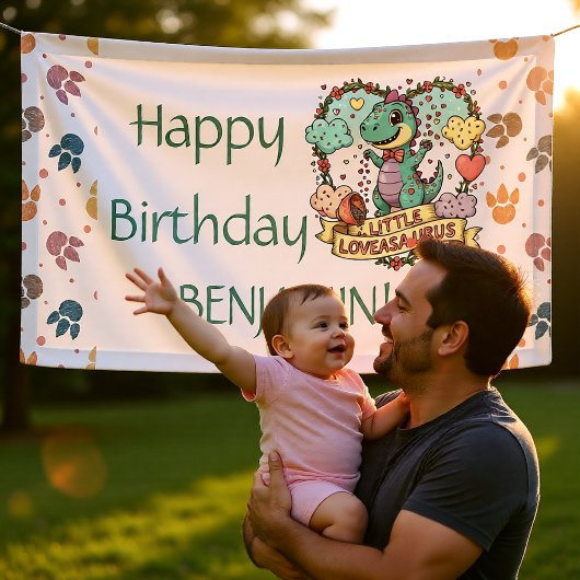 Personalisierter Geburtstag Little Dino Banner