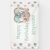 Personalisierter Geburtstag Little Dino Banner (Vertikal)