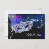 Personalisierter Geburtstag Masquerade Party Dankeskarte (Vorderseite)