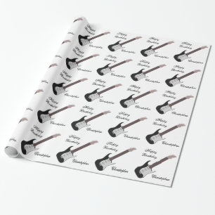 Personalisierter Geburtstag mit elektrischem Gitar Geschenkpapier
