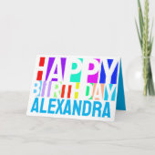 Personalisierter Geburtstag mit farbenfroher Geome Karte (Vorderseite)