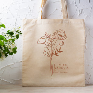 Personalisierter Geburtstag Monat Blume August Boh Tragetasche