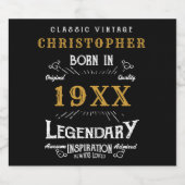 Personalisierter Geburtstag Monogram Legendary Vat Bierflaschenetikett (Einzelnes Label)