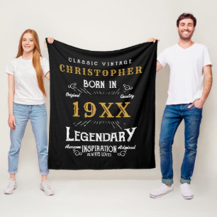 Personalisierter Geburtstag Monogram Legendary Vat Fleecedecke