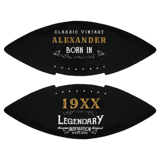 Personalisierter Geburtstag Monogram Legendary Vat Football (Paneele)