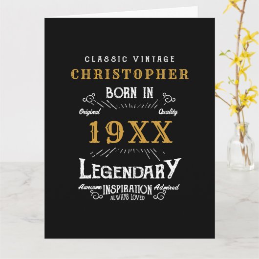 Personalisierter Geburtstag Monogram Legendary Vat Karte (Gelbe Blume)