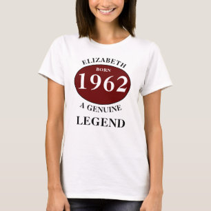 Personalisierter Geburtstag Name Jahr Geboren Weiß T-Shirt