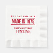 Personalisierter Geburtstag Napkins Serviette (Vorderseite)