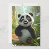Personalisierter Geburtstag Panda Kinder Namensalt Einladung (Rückseite)