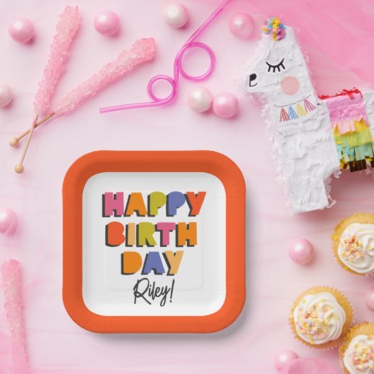 Personalisierter Geburtstag Pappteller (Party)