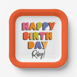 Personalisierter Geburtstag Pappteller