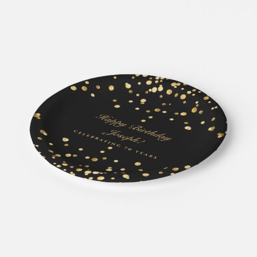 Personalisierter Geburtstag Pappteller (Schrägansicht)