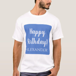 Personalisierter Geburtstag Pastel Blue Happy Gebu T-Shirt