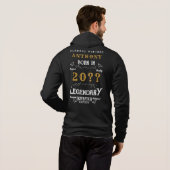 Personalisierter Geburtstag Retro Vintag Monogramm Hoodie (Schwarz voll)